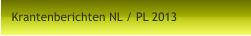 Krantenberichten NL / PL 2013